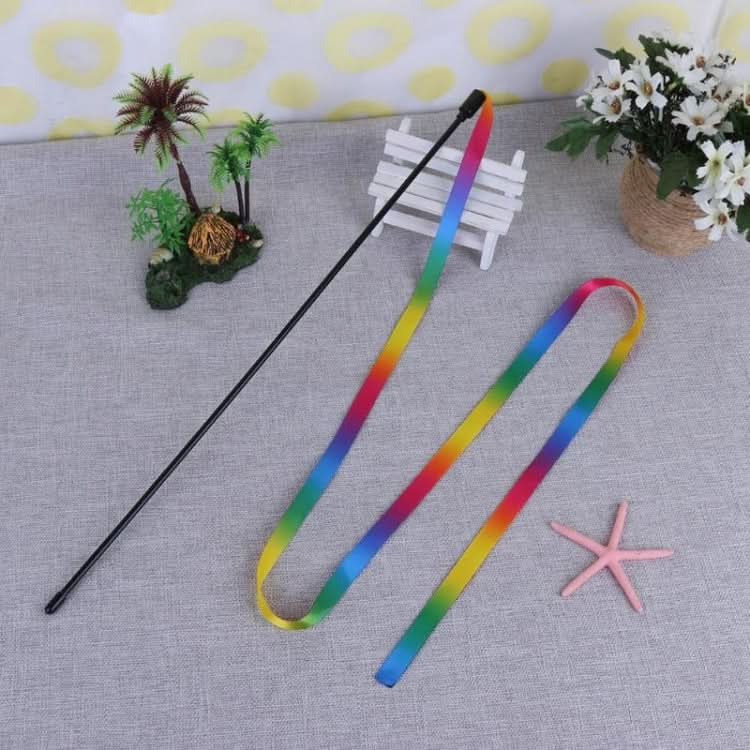 Cat Toy Rainbow Cloth Strip Funny Cat Stick - Reluova