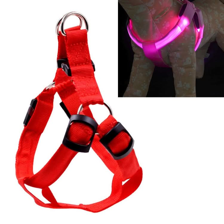 Double Sided LED Light Pet Harness Nylon Cat Dog Chest Strap Leash - Reluova