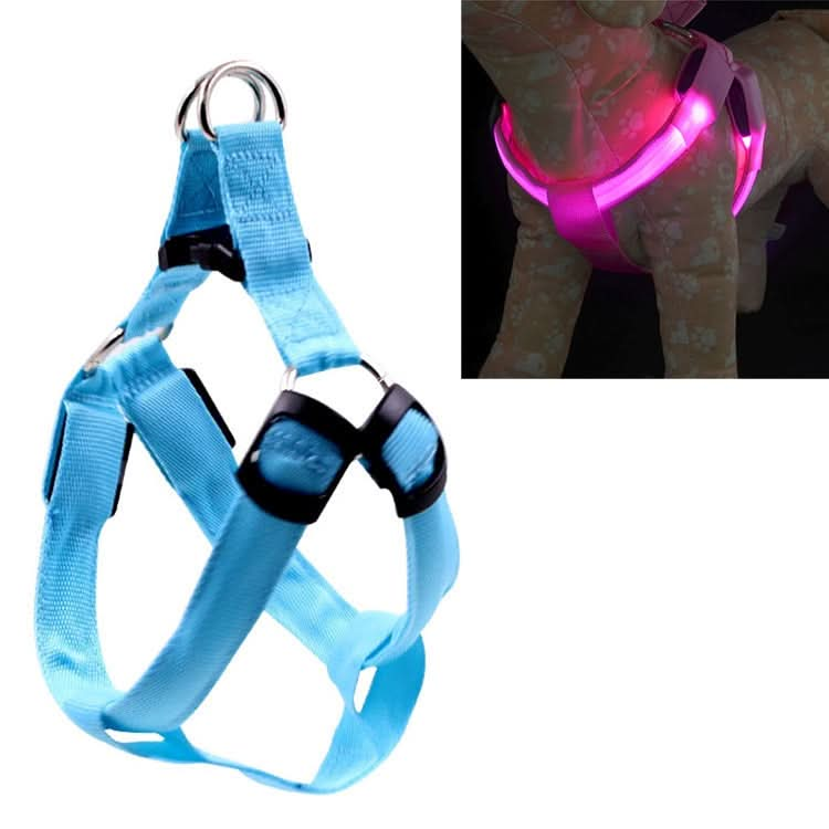 Double Sided LED Light Pet Harness Nylon Cat Dog Chest Strap Leash - Reluova