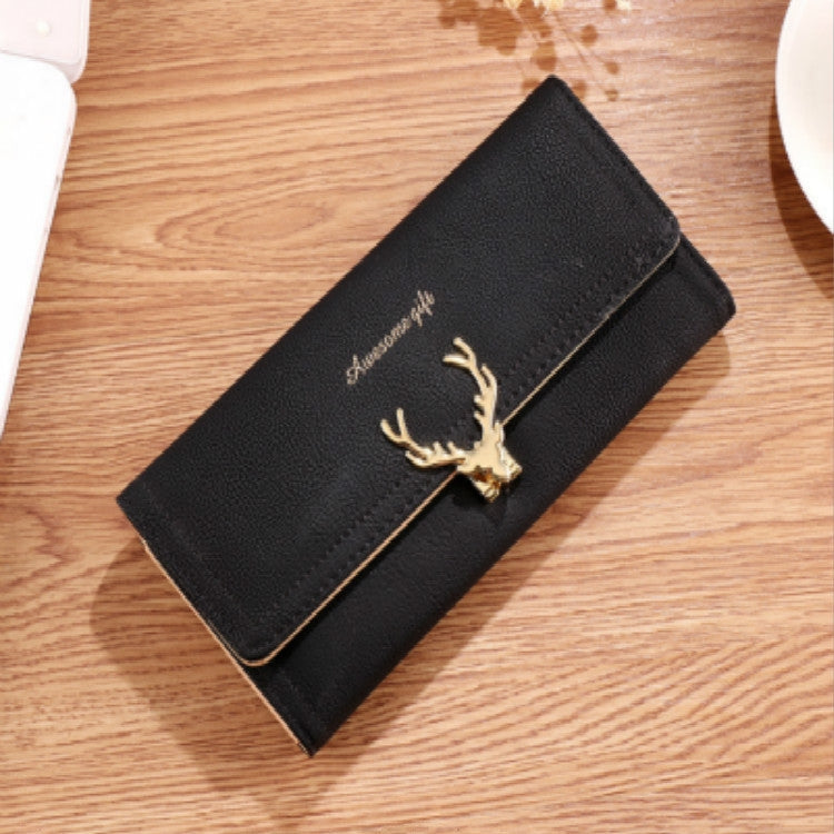 Long Section Three Fold Deer Head Matte Multi-card Wallet My Store