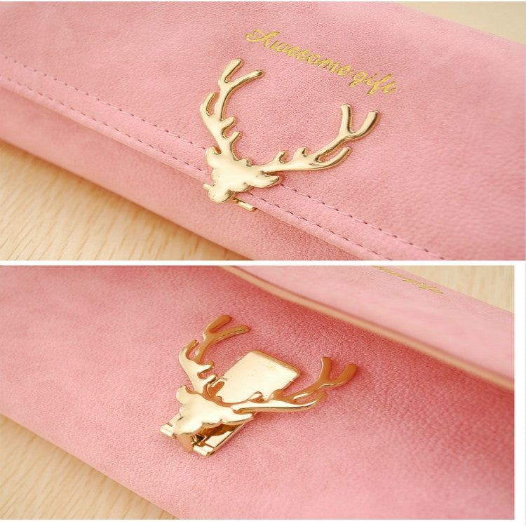 Long Section Three Fold Deer Head Matte Multi-card Wallet My Store