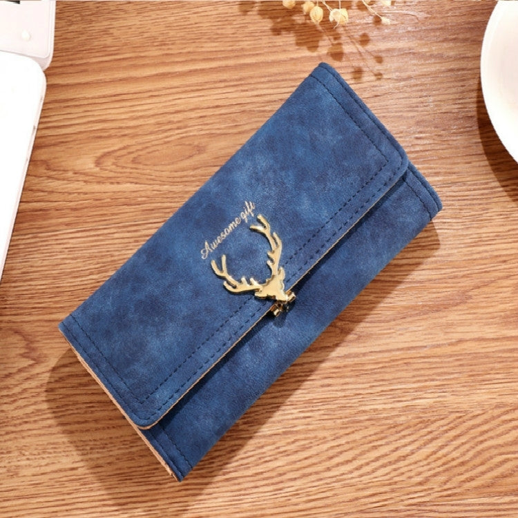 Long Section Three Fold Deer Head Matte Multi-card Wallet My Store