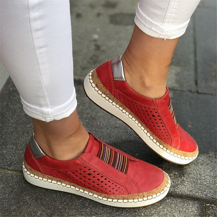 Women Breathable Hollow Out Female Casual Flats Shoes Reluova