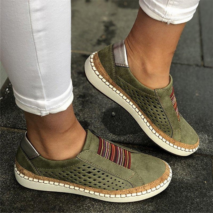 Women Breathable Hollow Out Female Casual Flats Shoes Reluova