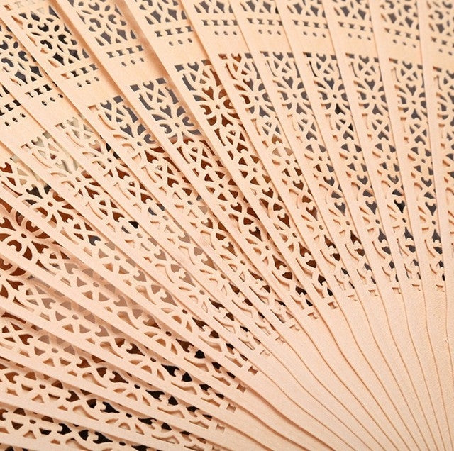 Ancient Style Fragrant Wood Fan Folding Fan Dance Fan Solid Craft Fan, Size:8 inch My Store