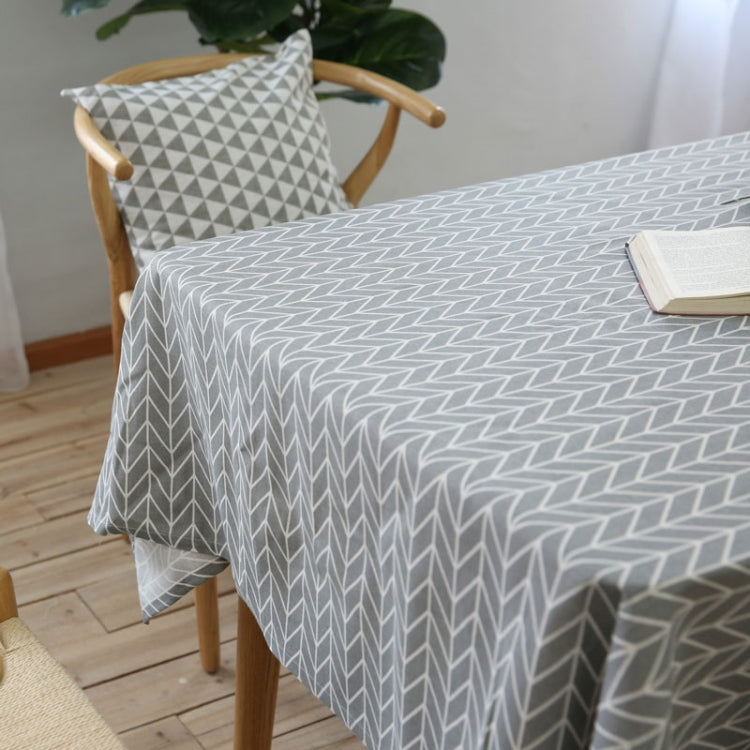 Literary Fresh Geometric Cotton Linen Tablecloth Gray Arrow Rectangular Coffee Table Cloth Desk Cloth My Store