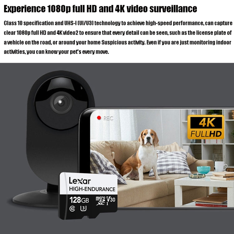 Lexar MicroSDHC 128GB High-endurance Driving Recorder Video Surveillance Camera TF Memory Card Video Card My Store