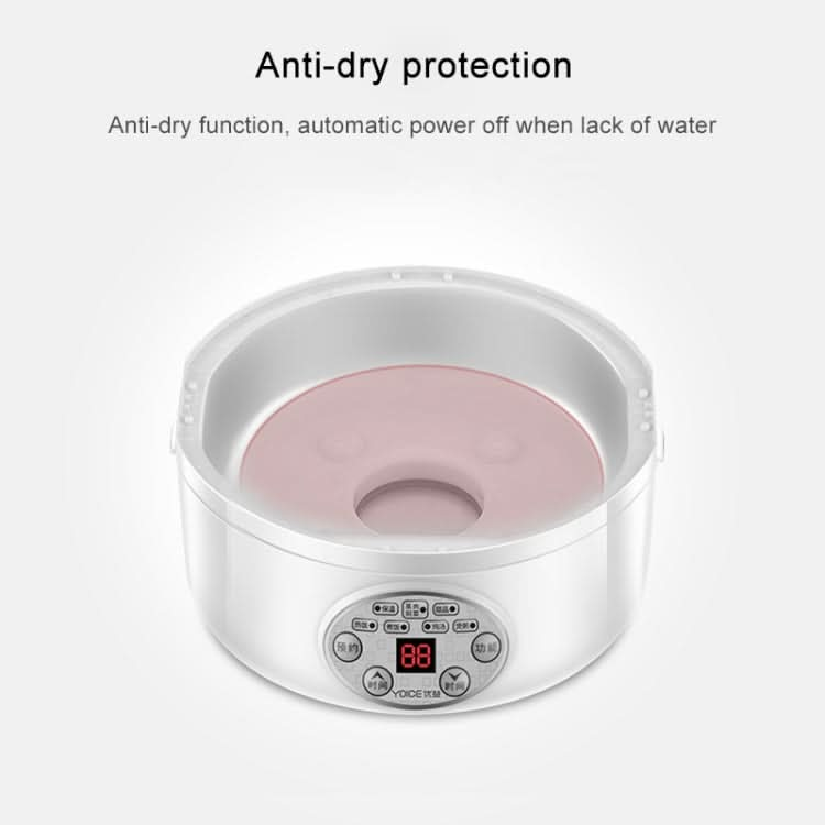 Yoice 220V Multi-function Electric Lunch Box Three-layer Stainless Steel Inner Rice Cooker, CN Plug