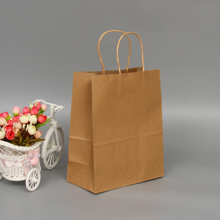 10 PCS Elegant Kraft Paper Bag With Handles for Wedding/Birthday Party/Jewelry/Clothes, Series 2