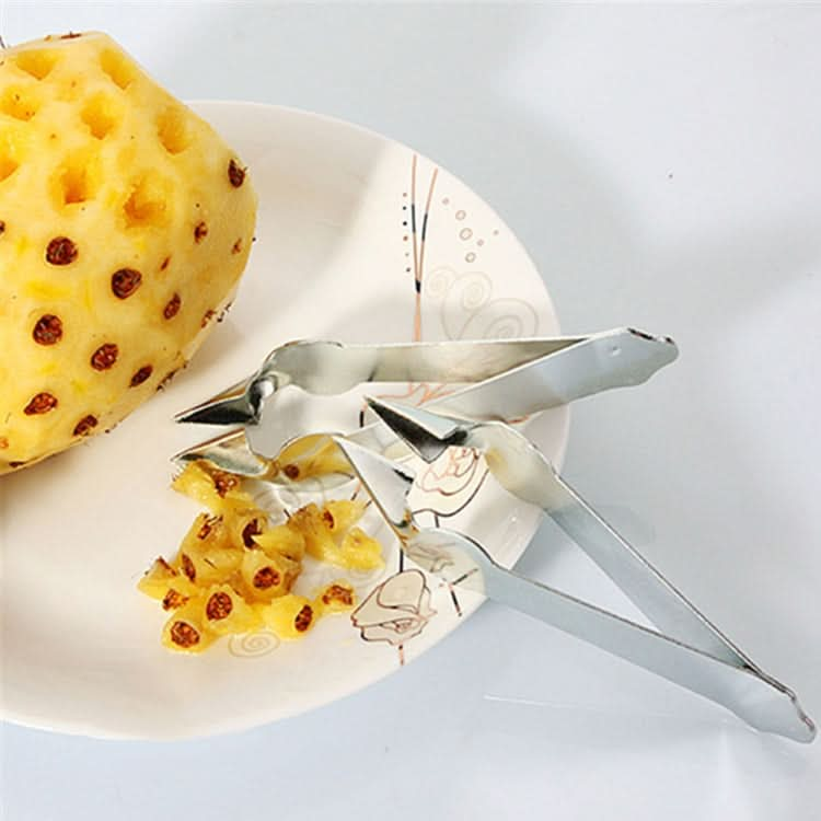 3 PCS Stainless Steel Non-slip Tip Open Blade Pineapple Clip Fruit Eye Digger-Reluova