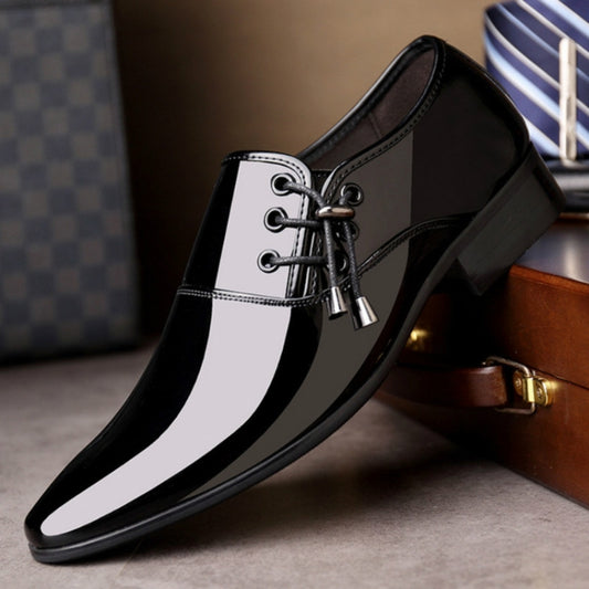 Pointed Business Dress Men Glossy Casual Leather Shoes