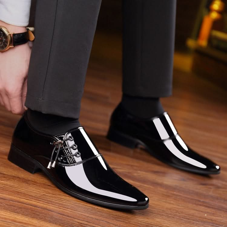 Pointed Business Dress Men Glossy Casual Leather Shoes Reluova