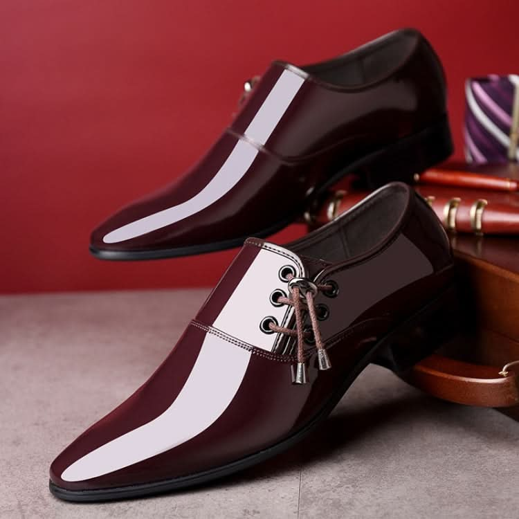 Pointed Business Dress Men Glossy Casual Leather Shoes Reluova