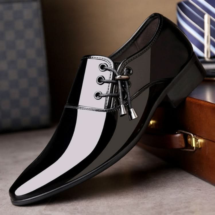 Pointed Business Dress Men Glossy Casual Leather Shoes Reluova