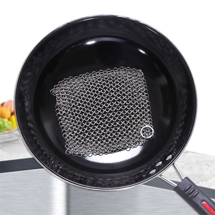 Stainless Steel Square Cast Iron Cleaner Pot Brush Scrubber Home Cookware Kitchen Cleaning Tool - Reluova