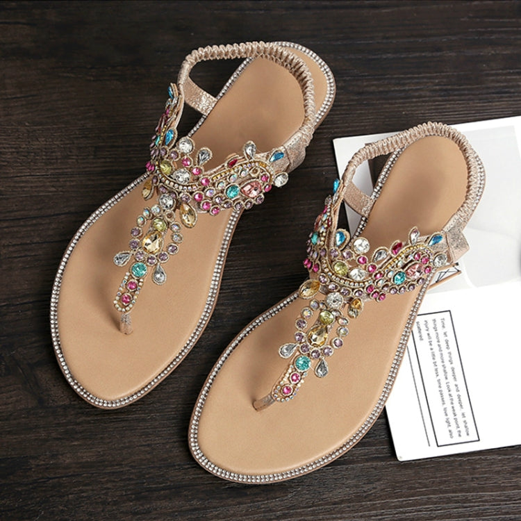 Female Rhinestones Flats sandals Reluova