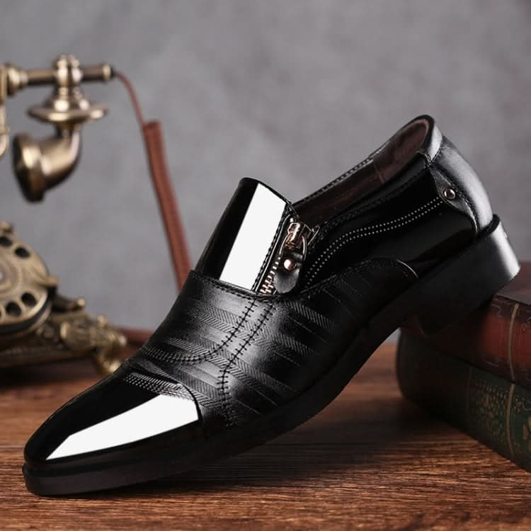 Men Business Dress Pointed Toe Slip-On Shoes Reluova