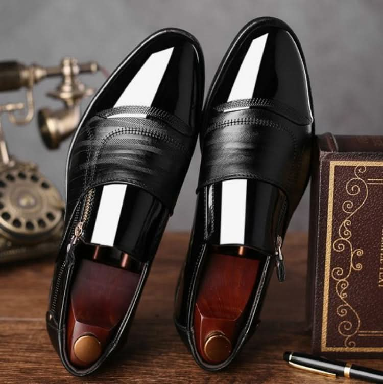 Men Business Dress Pointed Toe Slip-On Shoes Reluova