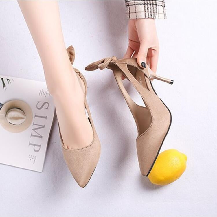 Women Shoes Bow Pointed Toe Stiletto Heels Reluova