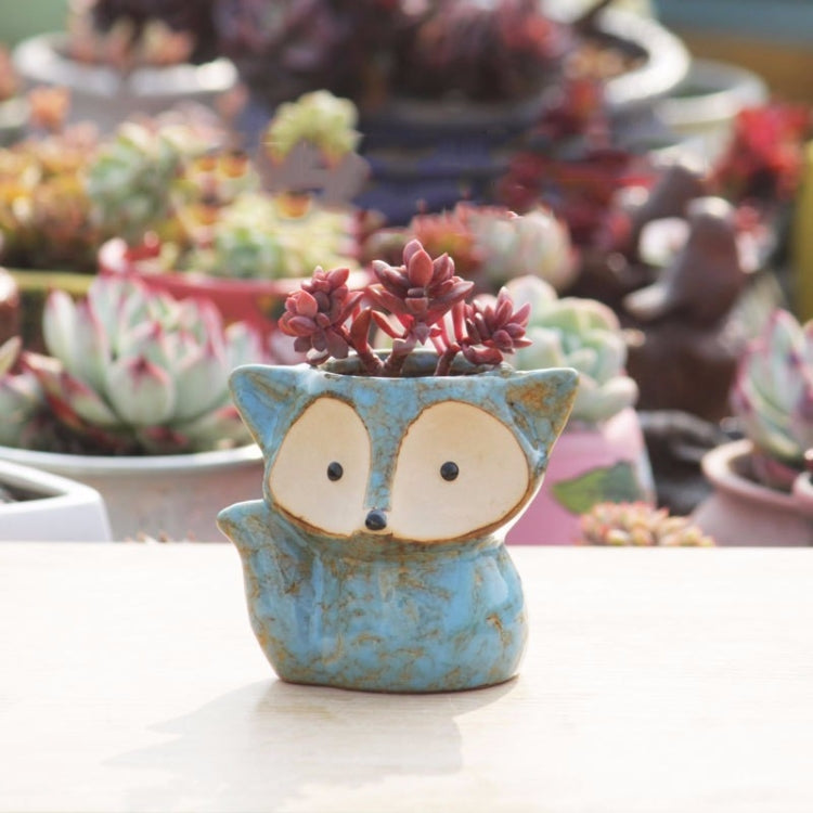 Ceramic Fleshy Flower Pot Succulent Thumb Pot Fox Flower Pot, Random Color Delivery (Without Plants) My Store