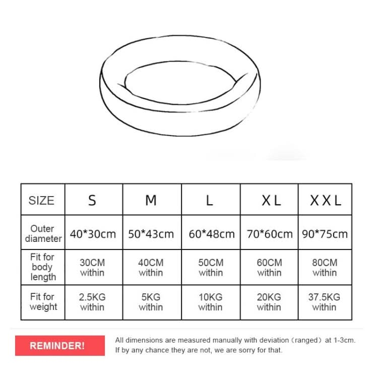 Thickened Autumn and Winter Oval Universal Warm Pet Cat Dog Bed - Reluova