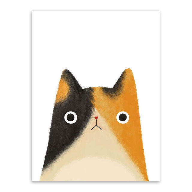 Cute Cat And Avatar Poster Print Canvas Painting Home Art Decoration