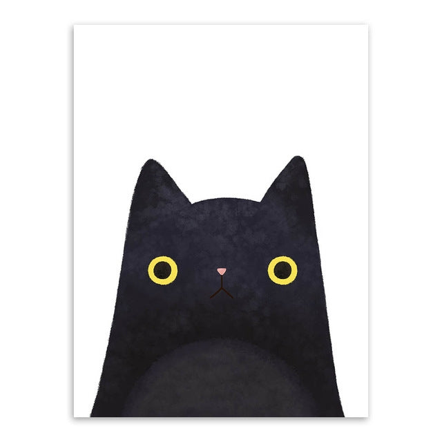 Cute Cat And Avatar Poster Print Canvas Painting Home Art Decoration