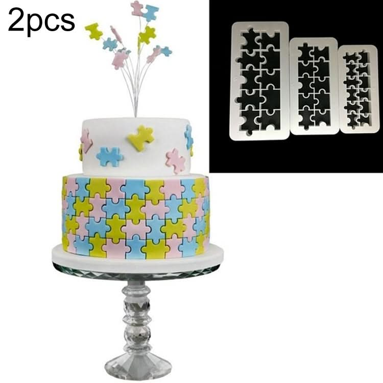 2 PCS Chocolate Cake Geometric Puzzle Embossed Strip Foundation Shape Graphic Biscuit Mold Stamping Tool-Reluova