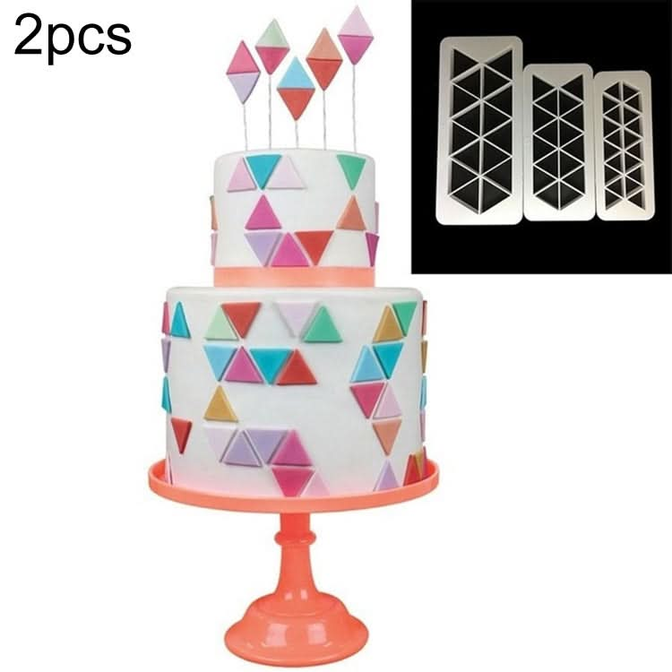 2 PCS Chocolate Cake Geometric Puzzle Embossed Strip Foundation Shape Graphic Biscuit Mold Stamping Tool-Reluova