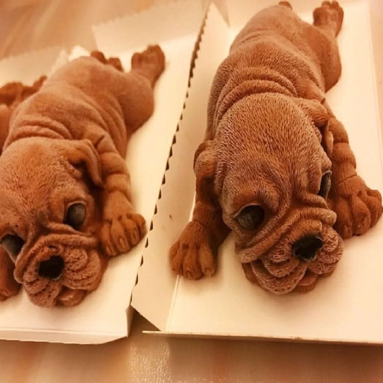 2 PCS 4 Inch Shapi Dog Mousse Cake Silicone Mold 3D Stereo Ice Cream Mold Dirty Dog Chocolate Mold-Reluova