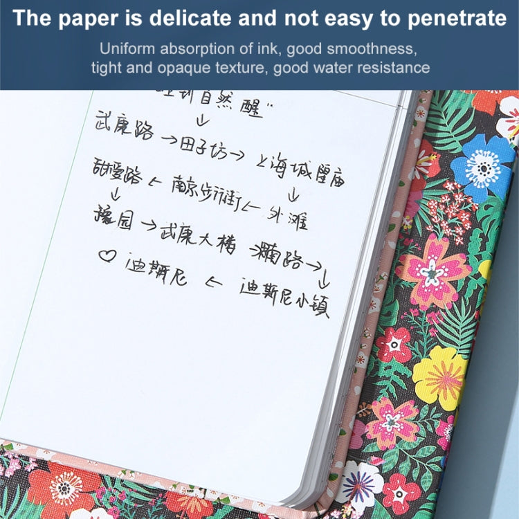 PU Leather Flower Diary Weekly Plan Cute Notepad Small Fresh Business Notebook Office Study Stationery