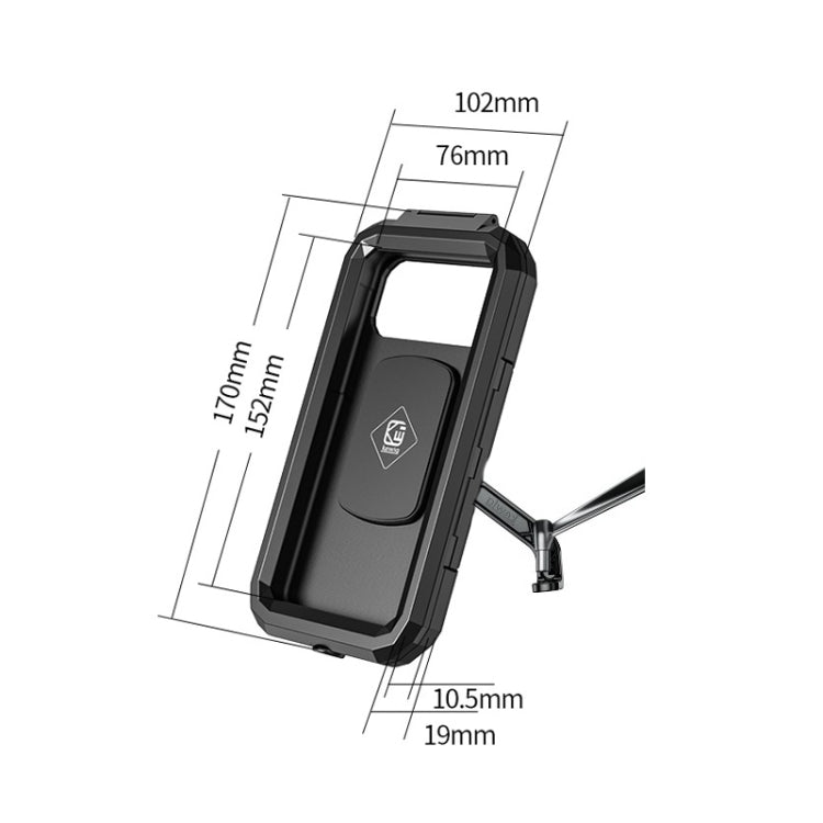 Kewig Bicycle Motorcycle Rearview Mirror Waterproof Box Touch Screen Phone Holder Reluova