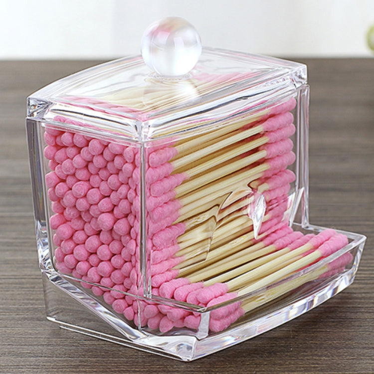 Transparent Cotton Swabs Stick Storage BoxCosmetic Makeup Organizer Case Acrylic Holder