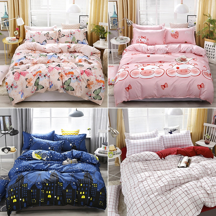 4pcs / Set Printing Bedding Set Bed Sheet  Pillowcases Cover My Store