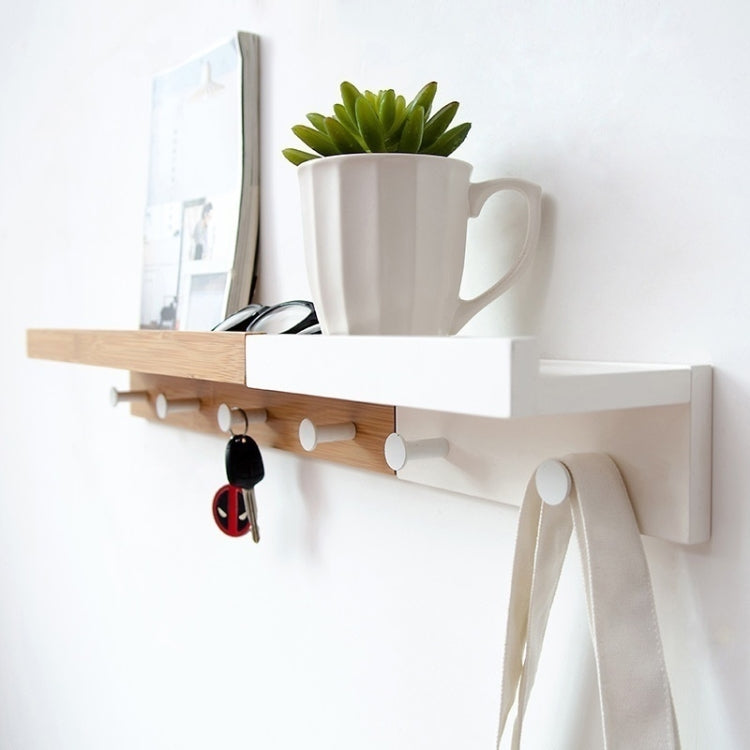 Creative Porch Decorative Wooden Coat Rack Metal Hook Key Storage Rack