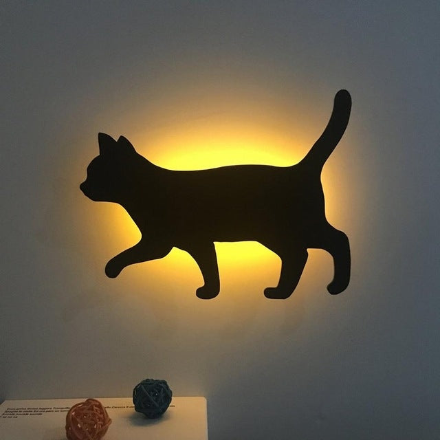 LED Light Control Sound Control Night Light Silhouette Light Shadow Light Cat Wall Light My Store