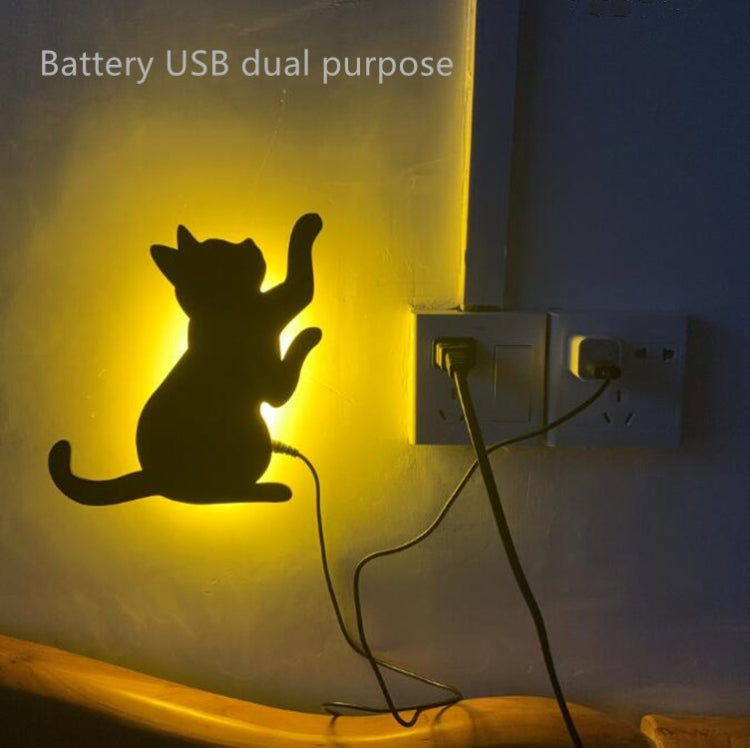 LED Light Control Sound Control Night Light Silhouette Light Shadow Light Cat Wall Light My Store