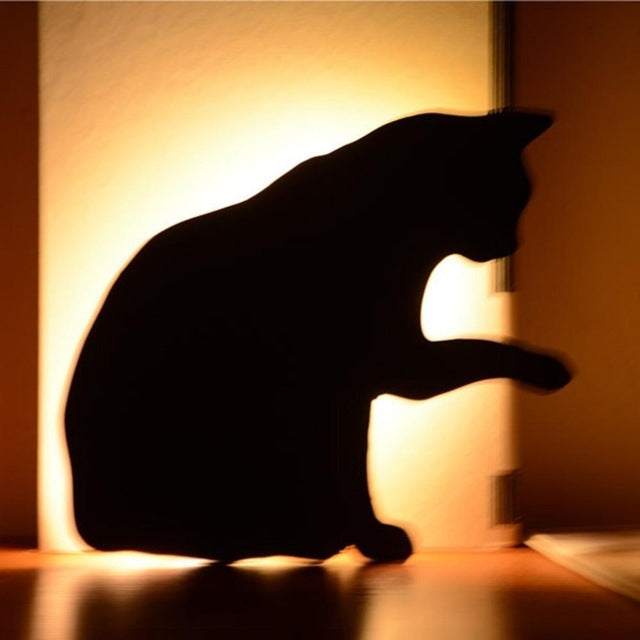 LED Light Control Sound Control Night Light Silhouette Light Shadow Light Cat Wall Light My Store