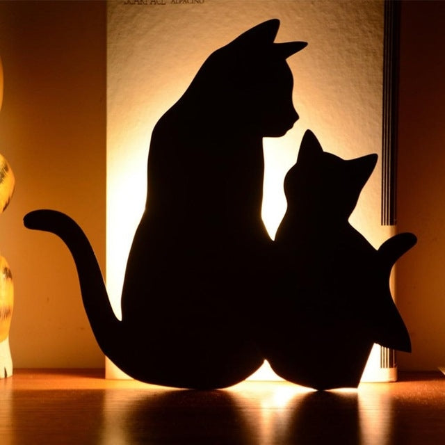 LED Light Control Sound Control Night Light Silhouette Light Shadow Light Cat Wall Light My Store