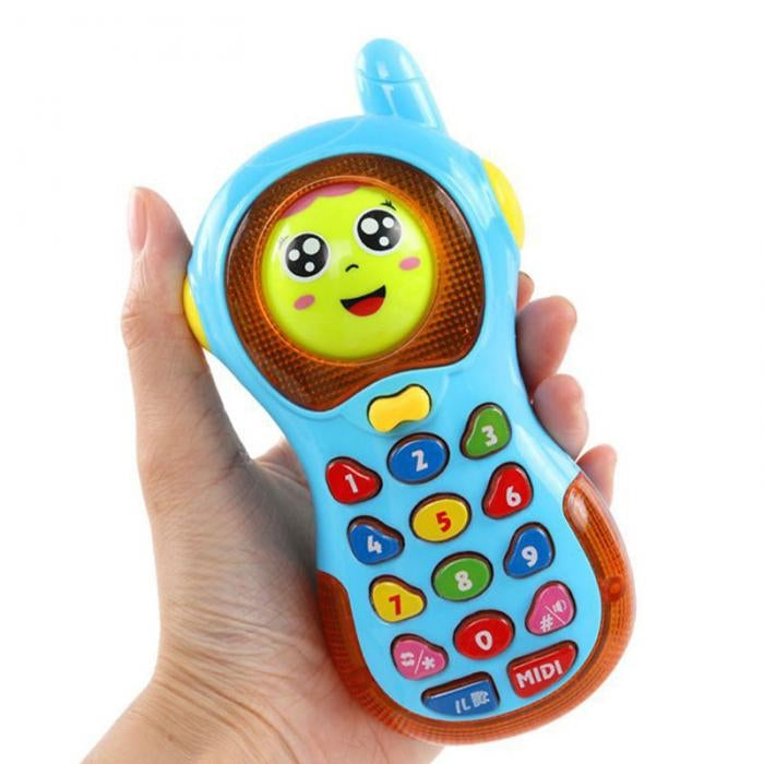 Children Intelligent Light Changing Face Phone Music Early Education Puzzle Simulation Phone, Random Color Delivery Reluova