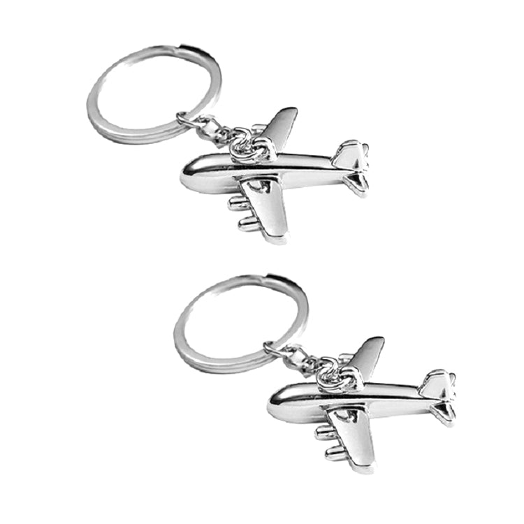 2 PCS Creative Stereo Plane Metal Keychain Bag Pendant Souvenir-Reluova