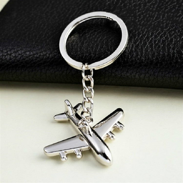 2 PCS Creative Stereo Plane Metal Keychain Bag Pendant Souvenir-Reluova