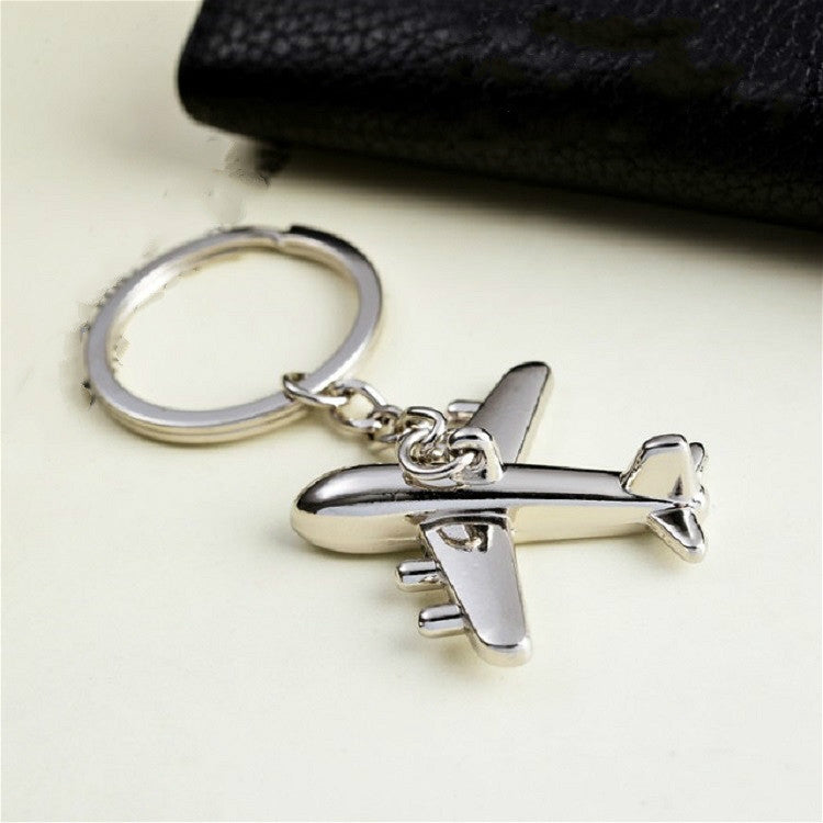 2 PCS Creative Stereo Plane Metal Keychain Bag Pendant Souvenir-Reluova