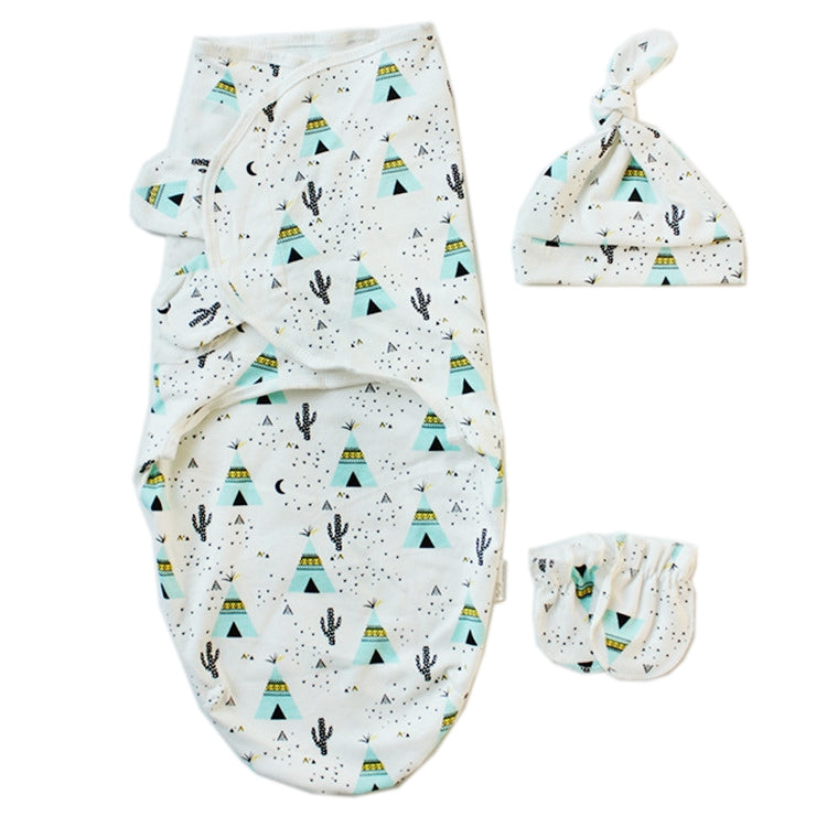 Spring  Summer Cotton Baby Infant Bags Towels Sleeping Bags Knitted Cloth Cap Set My Store