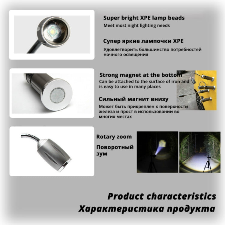 Multi-functional with Magnet Charging Rotary Zoom Turn Work Light Glare Flashlight, My Store