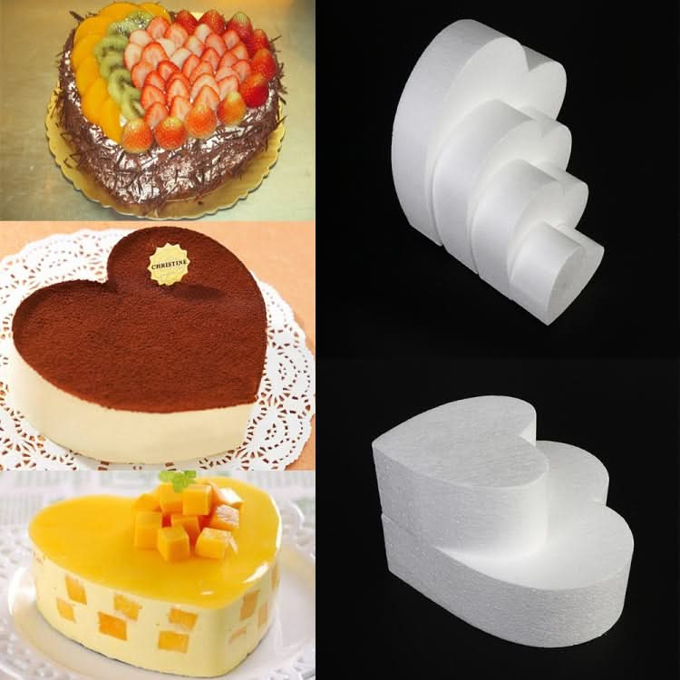 4 PCS Heart-shaped Prosthesis Foam Baking Fondant Cake Silk Flower Practice Mold-Reluova