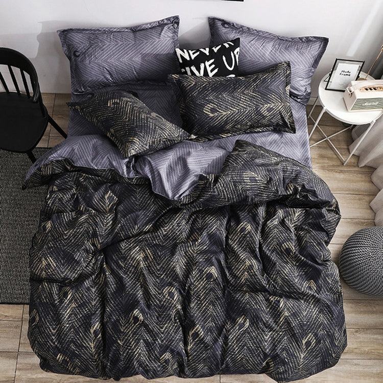 Luxury Bedding Black Marble Pattern Set Sanded Printed Quilt Cover Pillowcase, Series 3 My Store