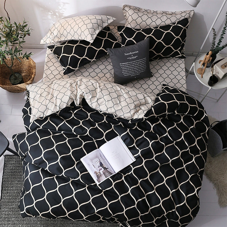 Luxury Bedding Black Marble Pattern Set Sanded Printed Quilt Cover Pillowcase, Series 1 My Store