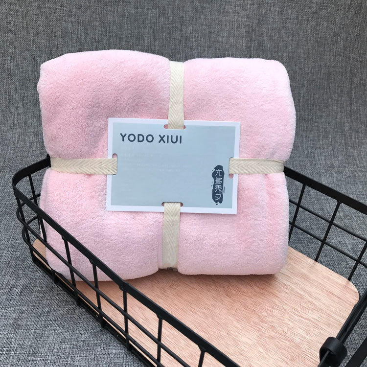 Cut Edge Towel Bath Towel Wavy Edge High Density Coral Fleece Super Absorbent Quick-drying My Store