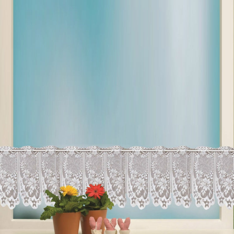 White Translucent Coffee Curtain Tulle Lace Sheer Warp Knitted Jacquard Curtains Bedroom Curtains My Store